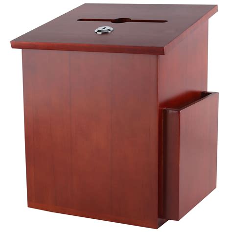 wooden ballot box with lock